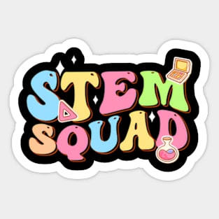 Groovy Science Technology Engineering Math Stem Squad Sticker